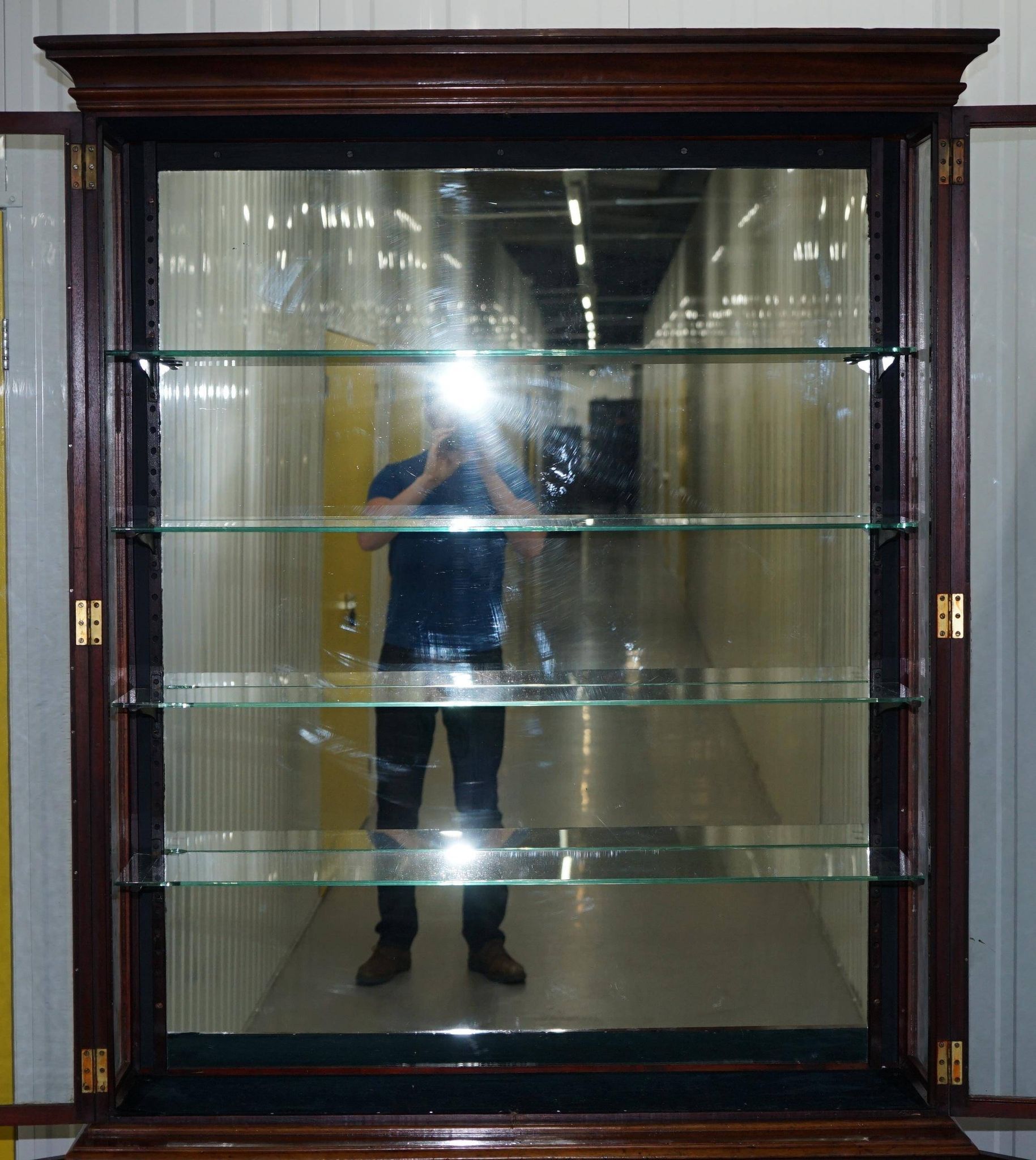Rare glass-fronted Victorian apothecary cabinet.