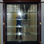 Rare glass-fronted Victorian apothecary cabinet.