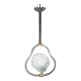 Charmant lustre en verre de Murano transparent "Shell" par Barovier e Toso, 194