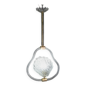 Charming "Shell" Trasparent Murano Glass Chandelier by Barovier e Toso, 194