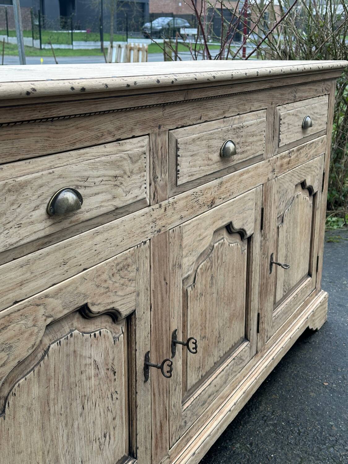 Raw wood sideboard