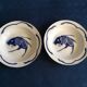 Set of 2 hollow plates enamelled white vintage basins