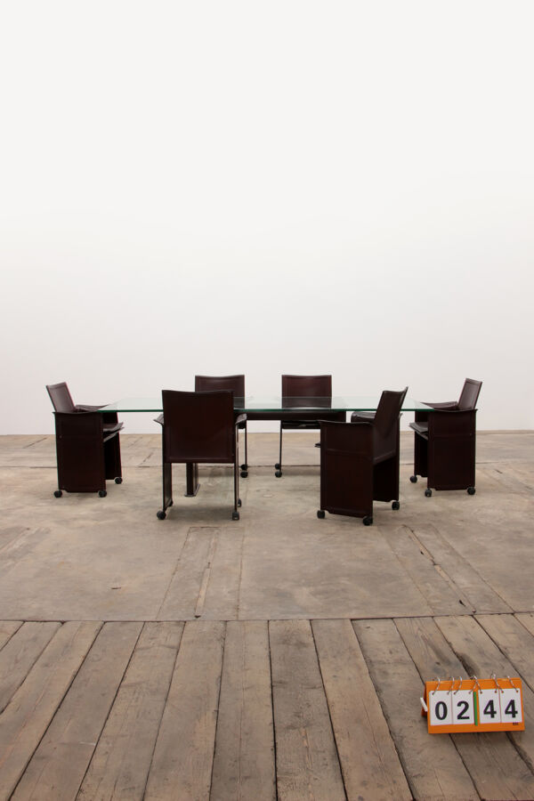 Table à manger et 6 chaises de Tito Agnoli pour Matteo Grassi