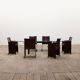 Tito Agnoli for Matteo Grassi leather dining table and six chairs