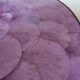 Purple mother-of-pearl trivet, Capiz from the Philippines, brass rim 1970.