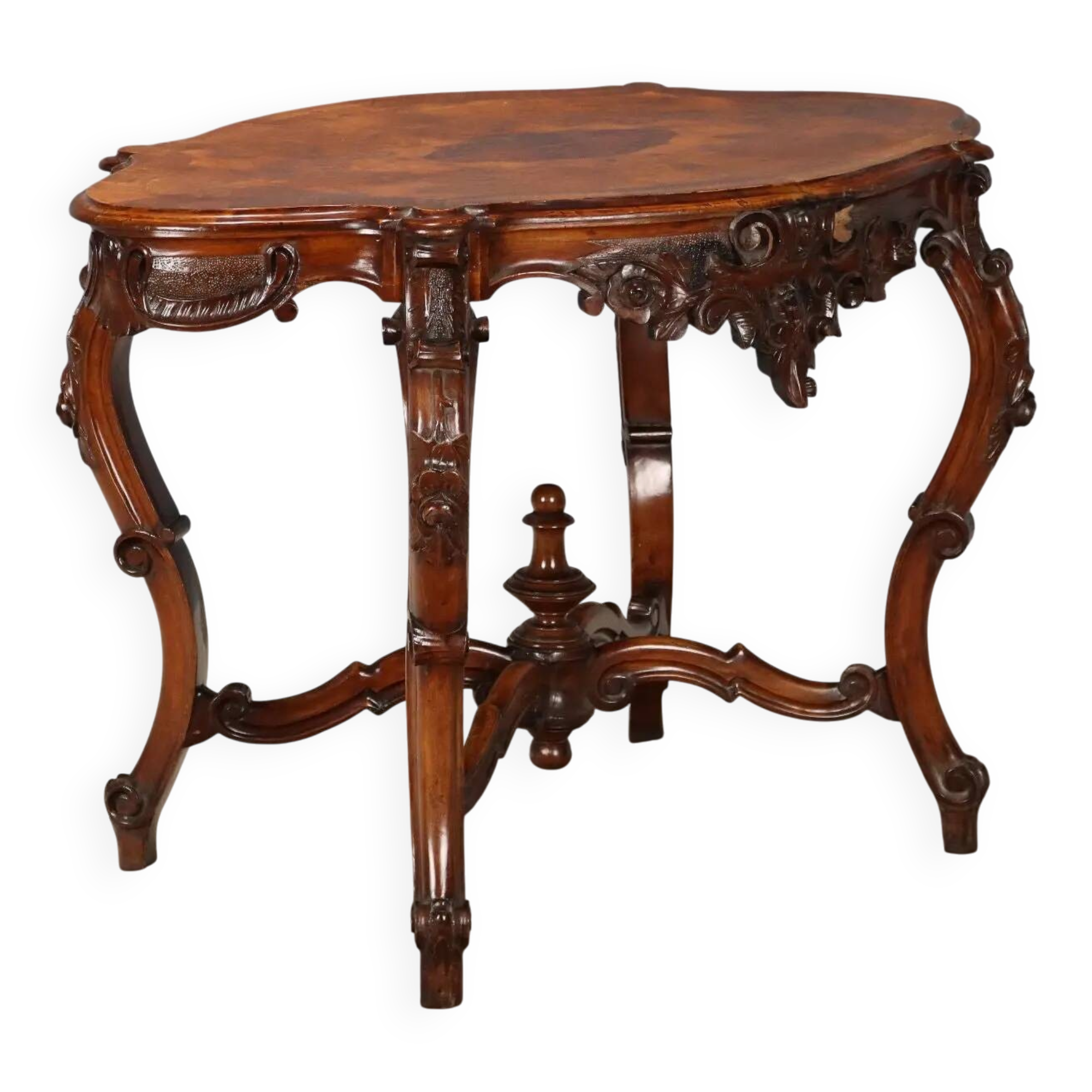 Small antique Louis-Philippe table in walnut, Italy, 19th century.