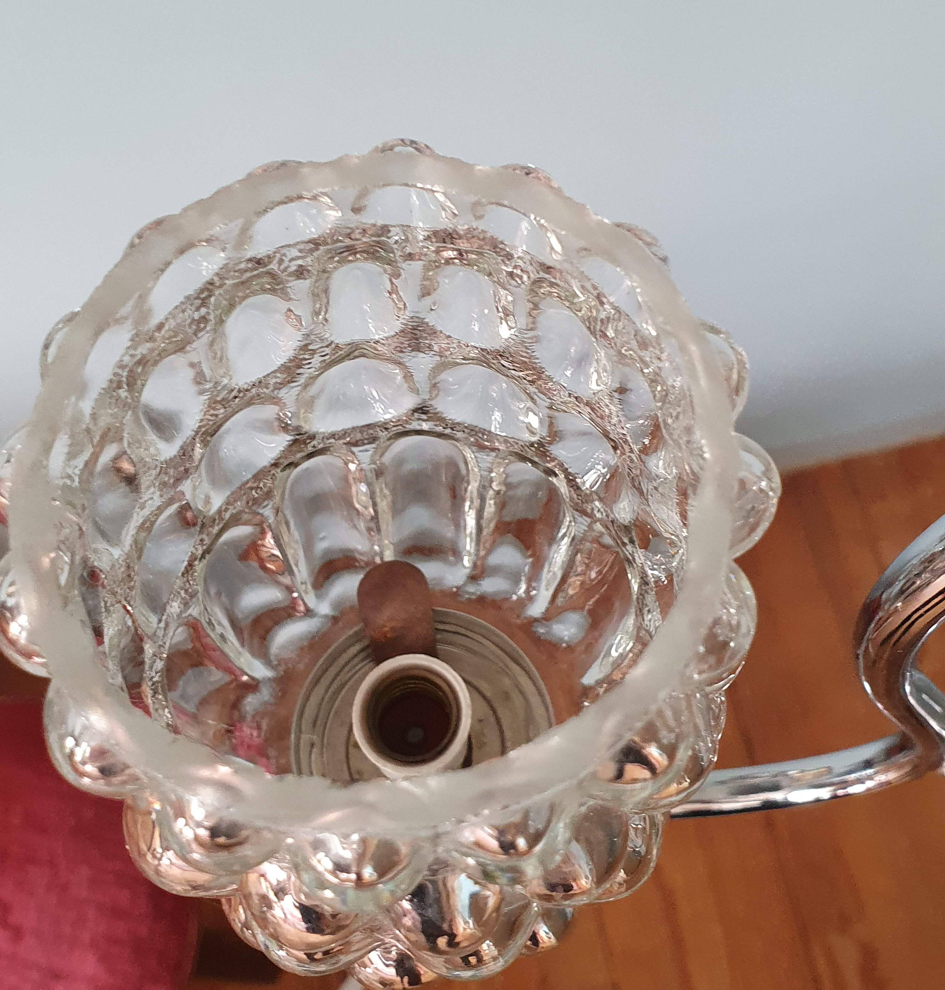 Vintage suspension 50/60s chrome and glass