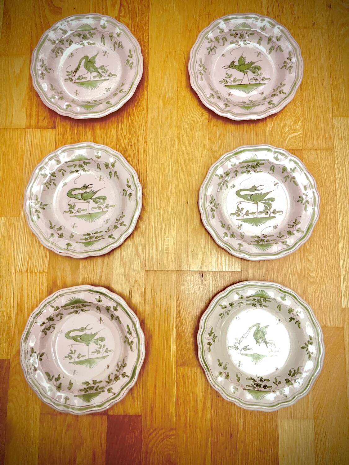 Set of 6 Earthenware Plates Martres Tolosane Moustiers Antique Tableware 19th Century