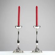 Gunnar Ander for Ystad-Metall: Pair of “Nysilver” candle holders, 1960s