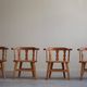 Set of 4 modern Norwegian armchairs by Krogenæs, solid pine, 1950s.