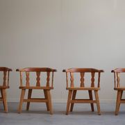 Ensemble de 4 fauteuils modernes norvégiens par Krogenæs, pin massif, années 1950