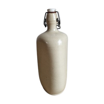 Bouteille bouillotte en grès beige