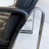 Mid Century Black Leather Modular Sofa by Gjerløv-Knudsen & Lind, Cado, Denmark, c.1960