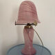 Vintage pink glass table lamp – Mushroom shade and base in