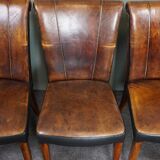 Set of 5 sheepskin dining chairs
