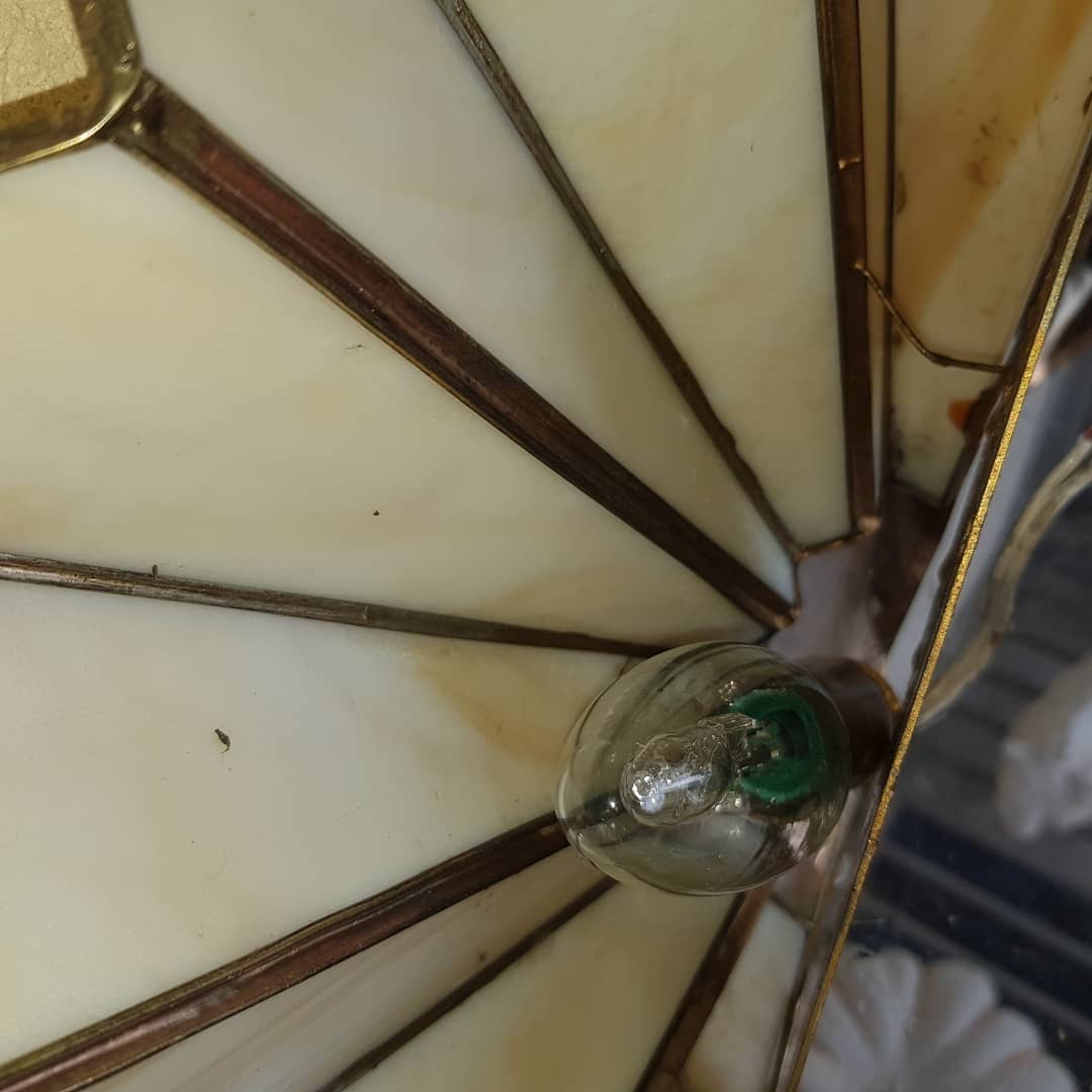 Pair of vintage glass paste wall lights