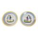 Pair of Quimper earthenware plates from the 1930s.