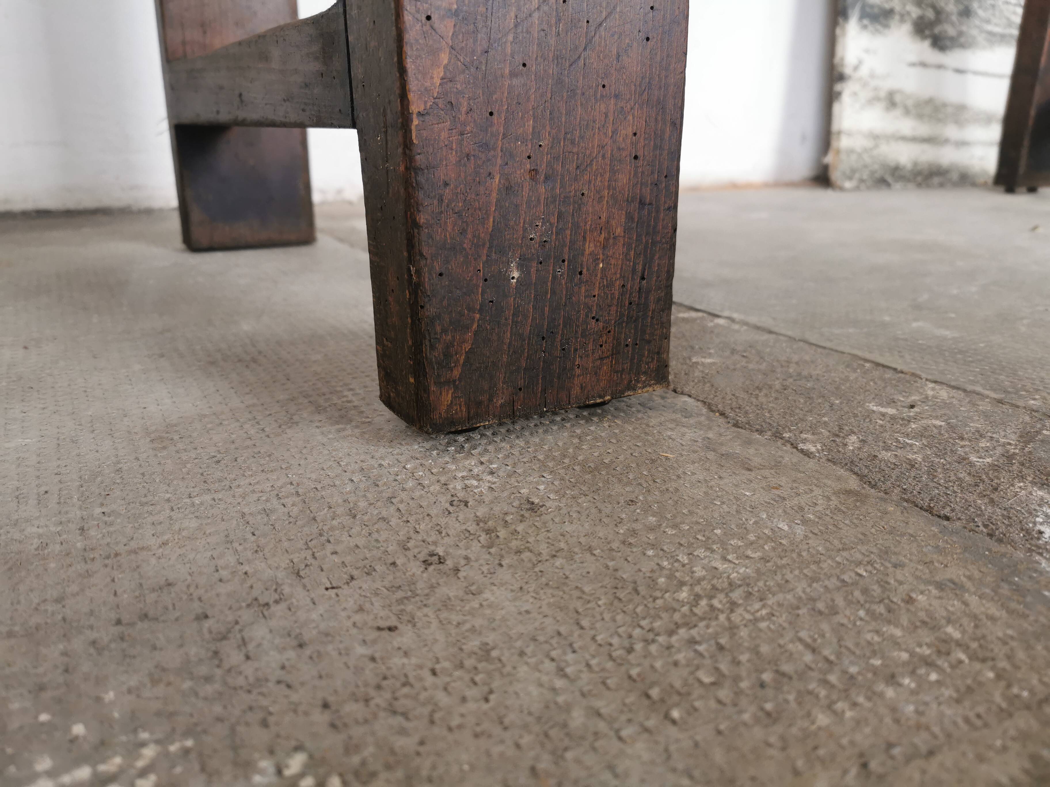 Workbench, brutalist console, solid wood