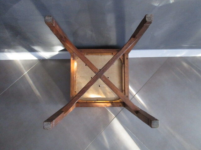 Antique oak theatre stool