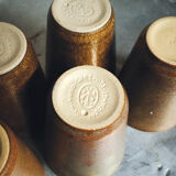 Set of 5 coffee cups in digoin sandstone color "bronze"
