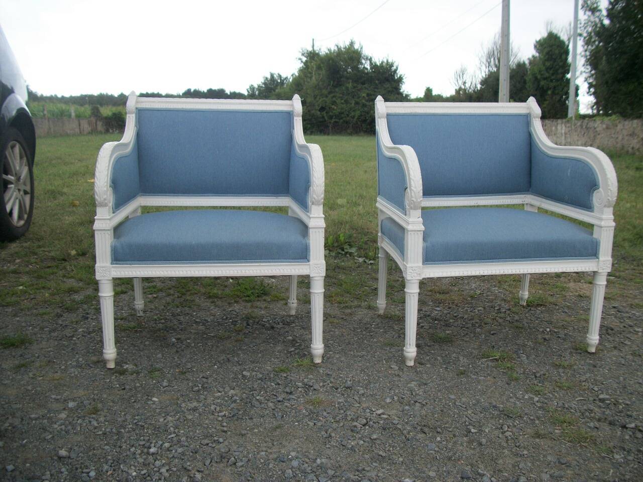 Pair of shepherdess armchairs