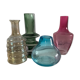Série de 4 vases vintage en verre coloré