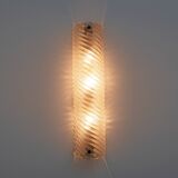Pair of Barovier & Toso Style Modern Murano Glass Smoked Twisted Sconces