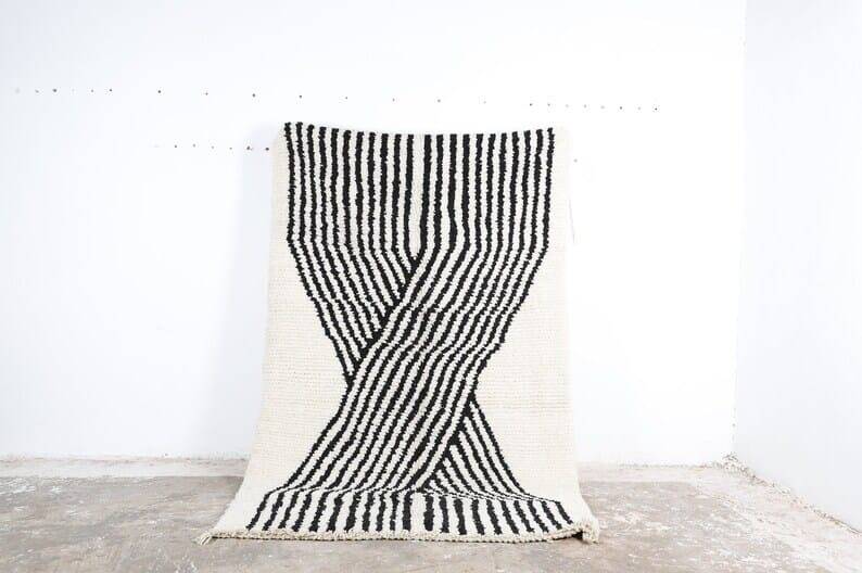 Beni Ourain rug - handmade carpet - traditional 250/150 cm