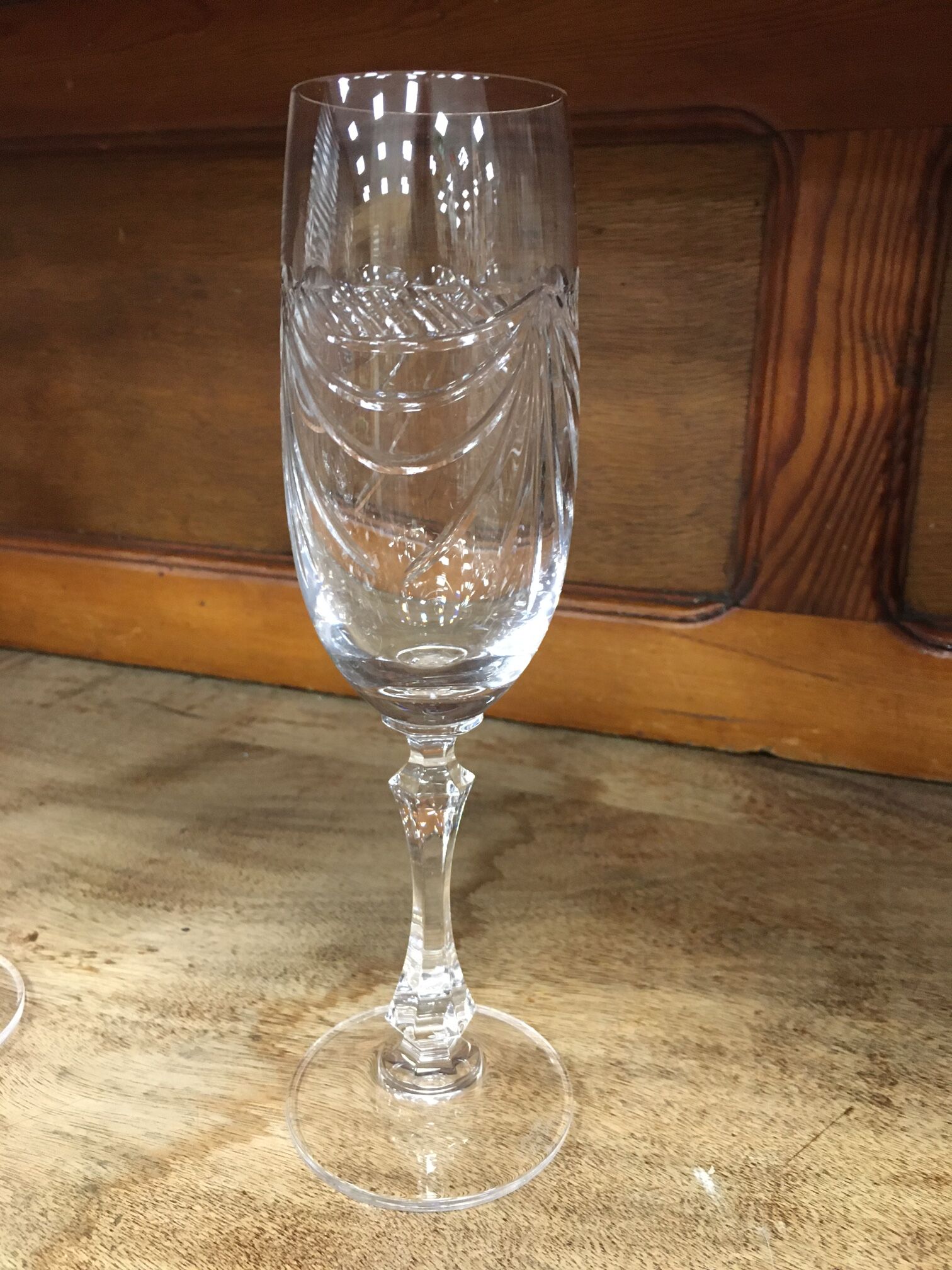 6 crystal champagne glasses Artisanat de Lorraine