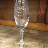 6 crystal champagne glasses Artisanat de Lorraine