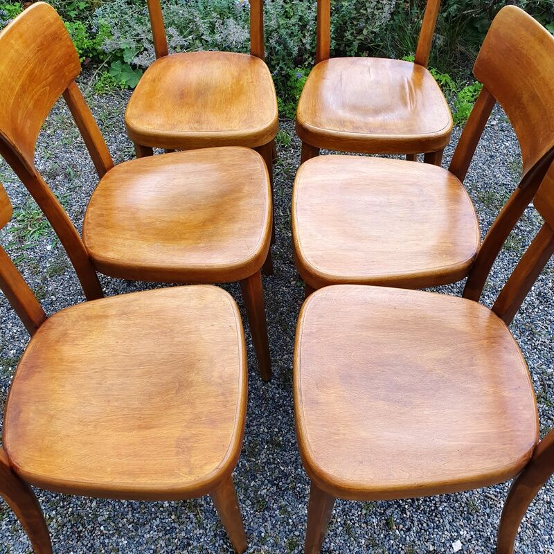 Set 6 chairs bistro Horgen-Glarus Switzerland 60s