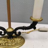 Very old Danish table lamp in brass and metal. 1930-1950s