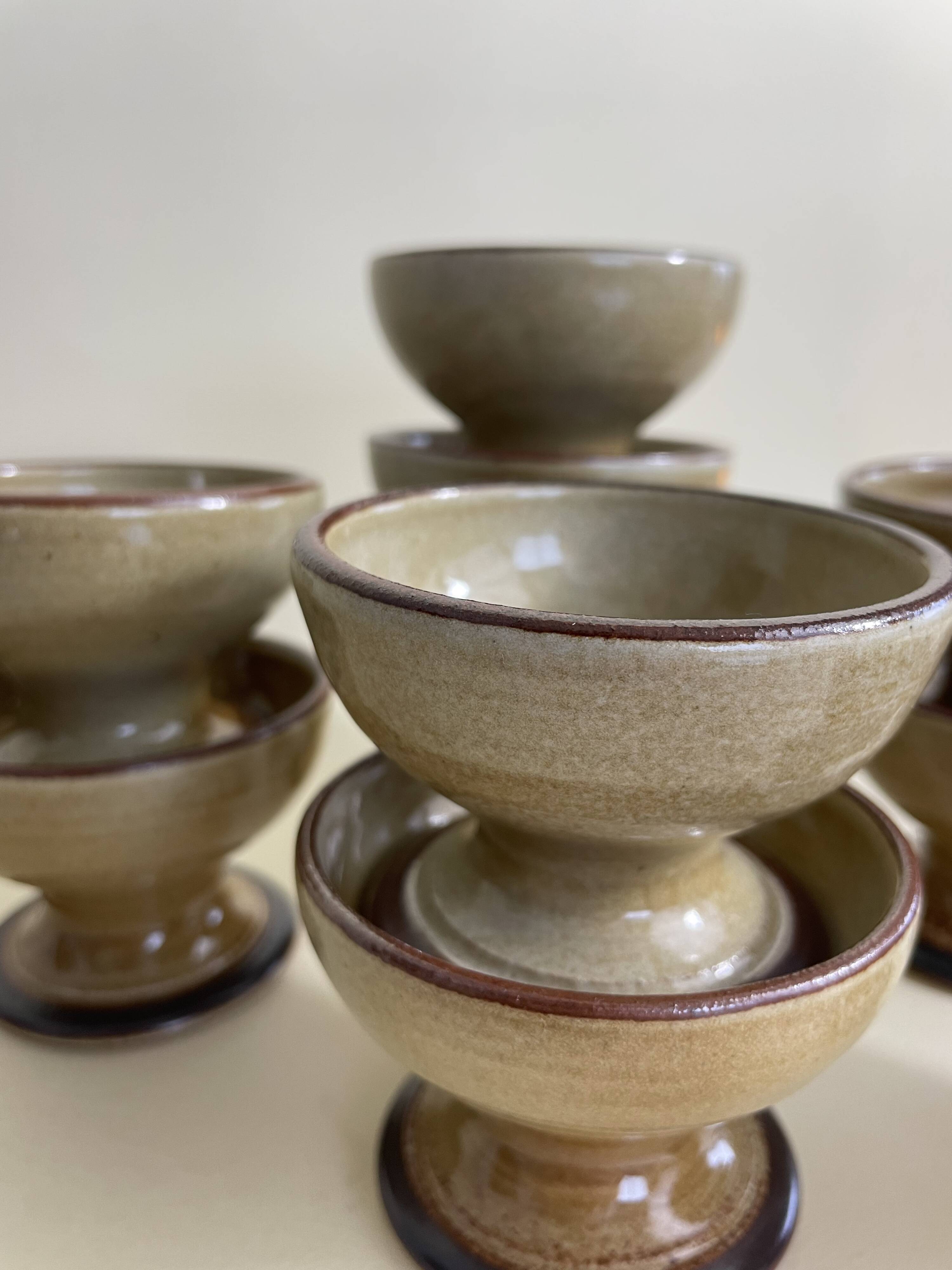10 Glazed Stoneware Cups