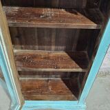 Turquoise showcase in Burmese teak