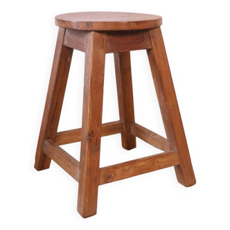Tabouret d’atelier en teck birman