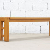 Vintage solid elm bench for Maison Regain