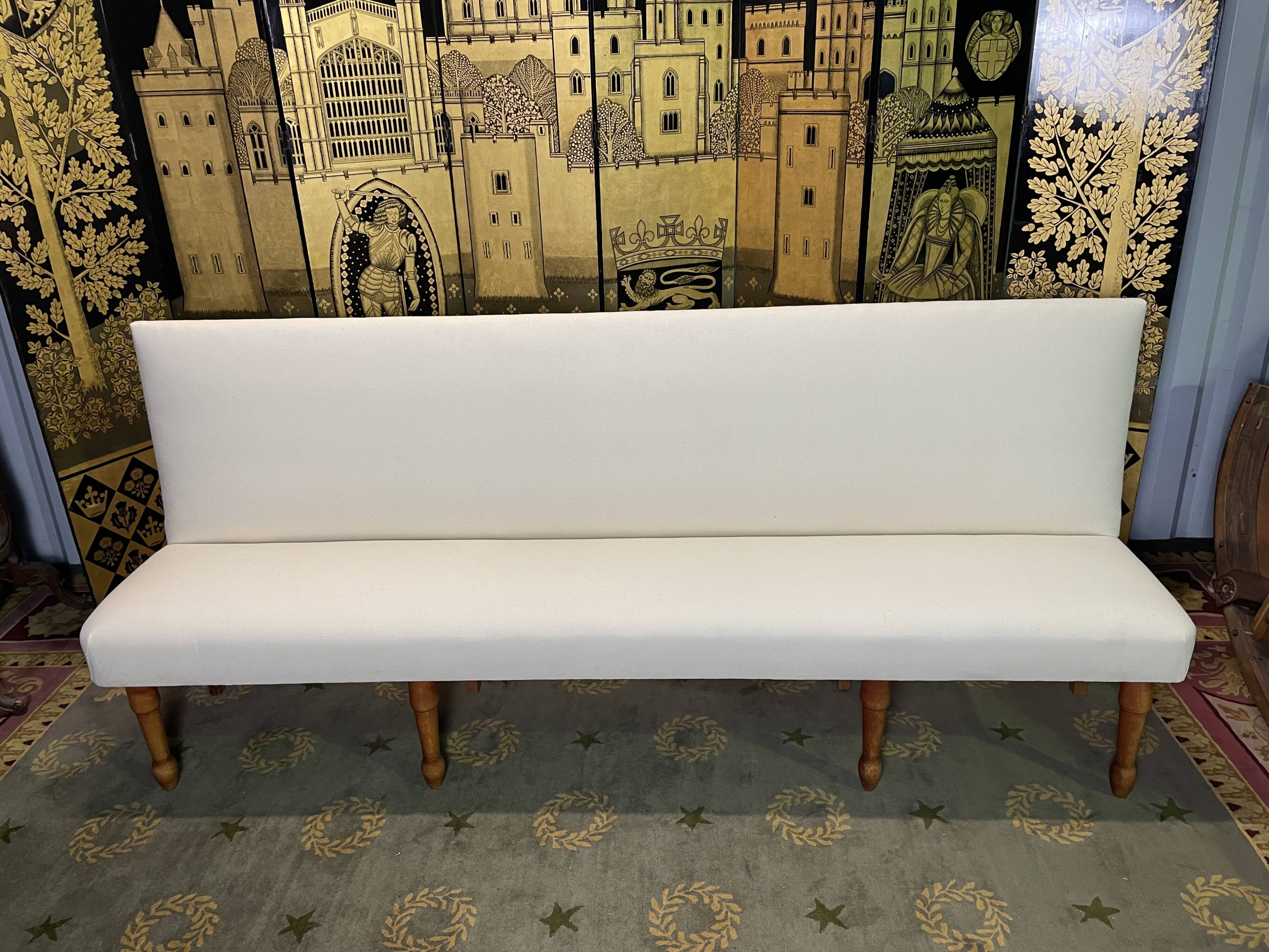 Restored brasserie bistro bench