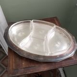 Silver metal aperitif serving tray