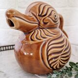 Pichet canard en barbotine Sarreguemines vintage