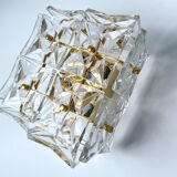 pair vintage wall lamps 60s golden crystal fine gold