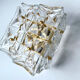 pair vintage wall lamps 60s golden crystal fine gold