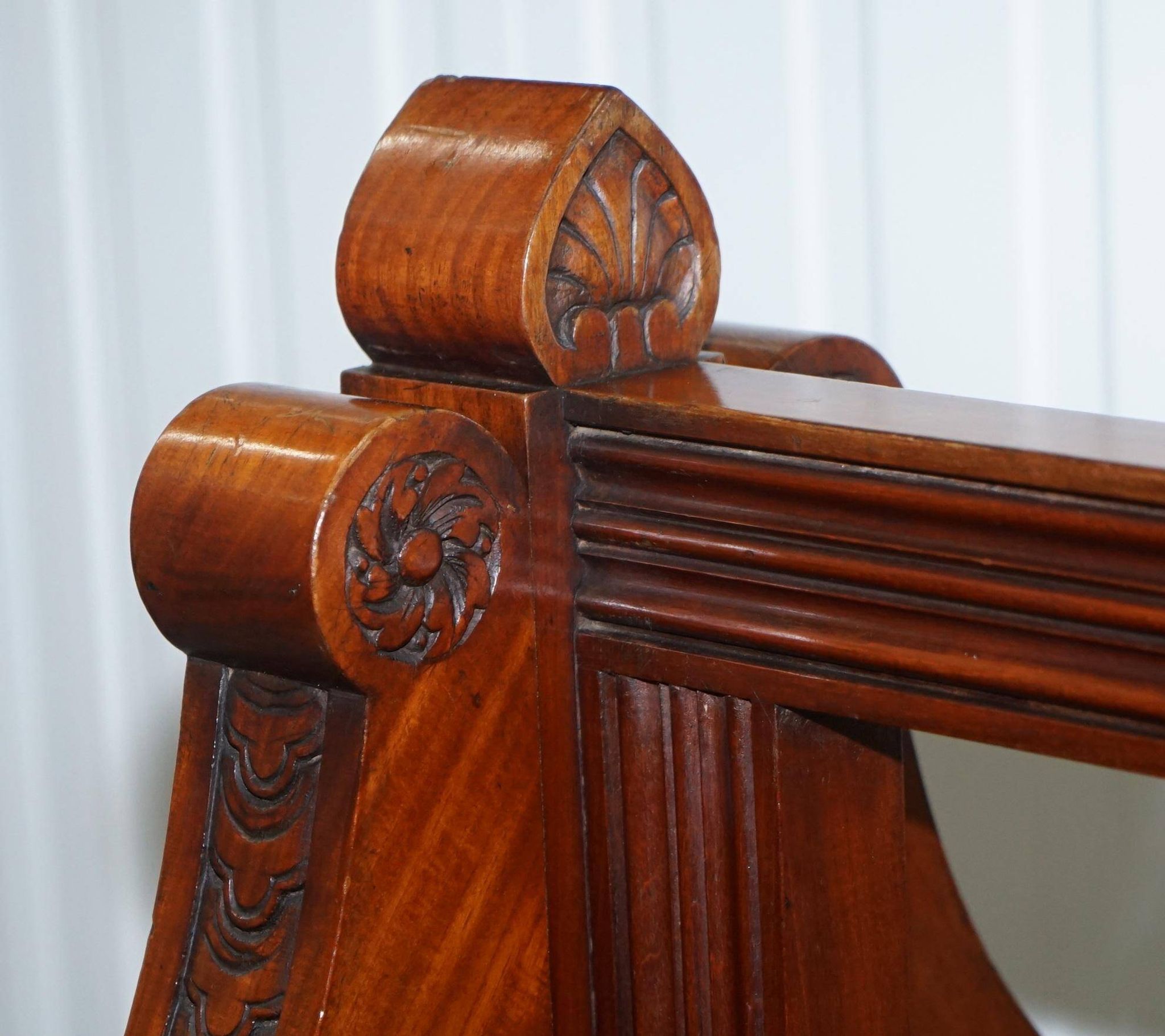 Victorian Double-Faced Carved Walnut Gallery Bench