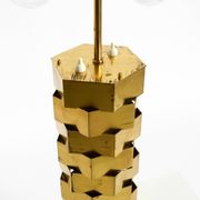 1960s brass table lamp by Vereinigte Werkstätten with an illuminated base