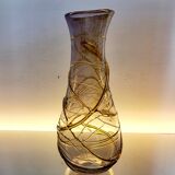 Val saint lambert Studio Cristal vaas, Alfred collard, reliëf decor, 1996