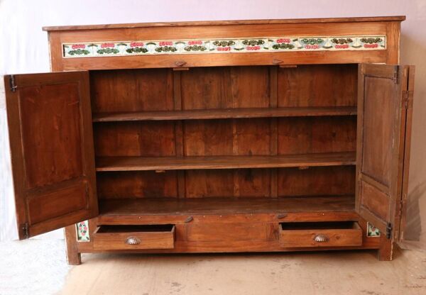 Ancienne enfilade coloniale en teck birman