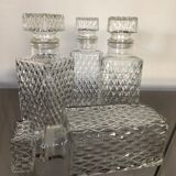 Set of 4 vintage glass decanters