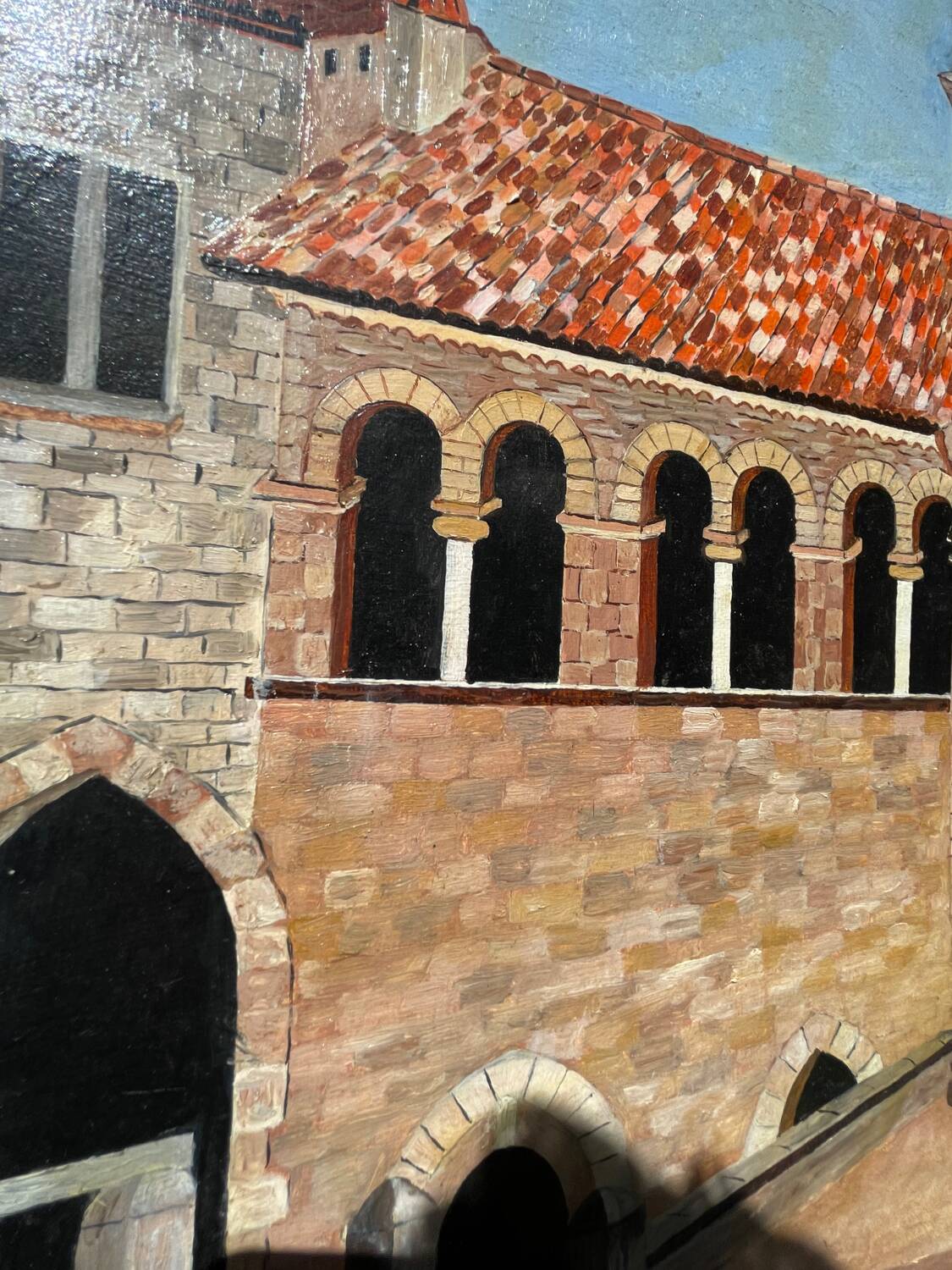Tableau paysage italien peinture huile