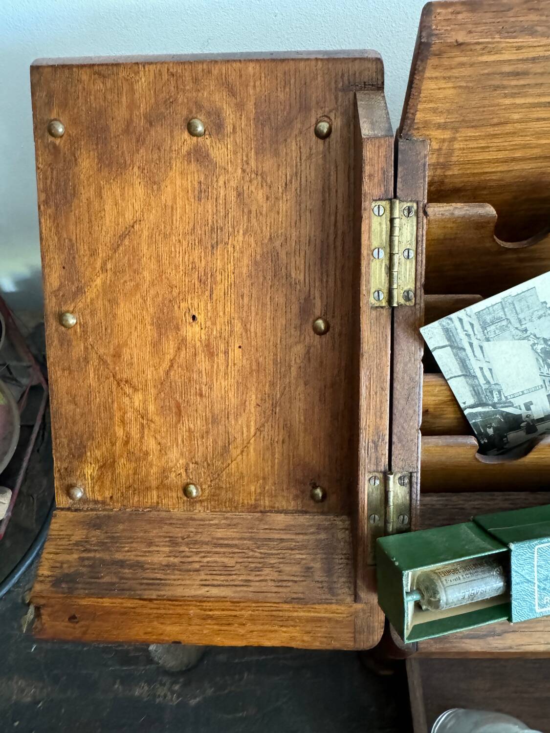 Small wooden mail storage unit
