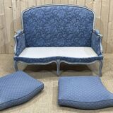 Louis XV style sofa from the 70s in beech and feather seat cushions
