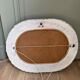 White rattan mirror